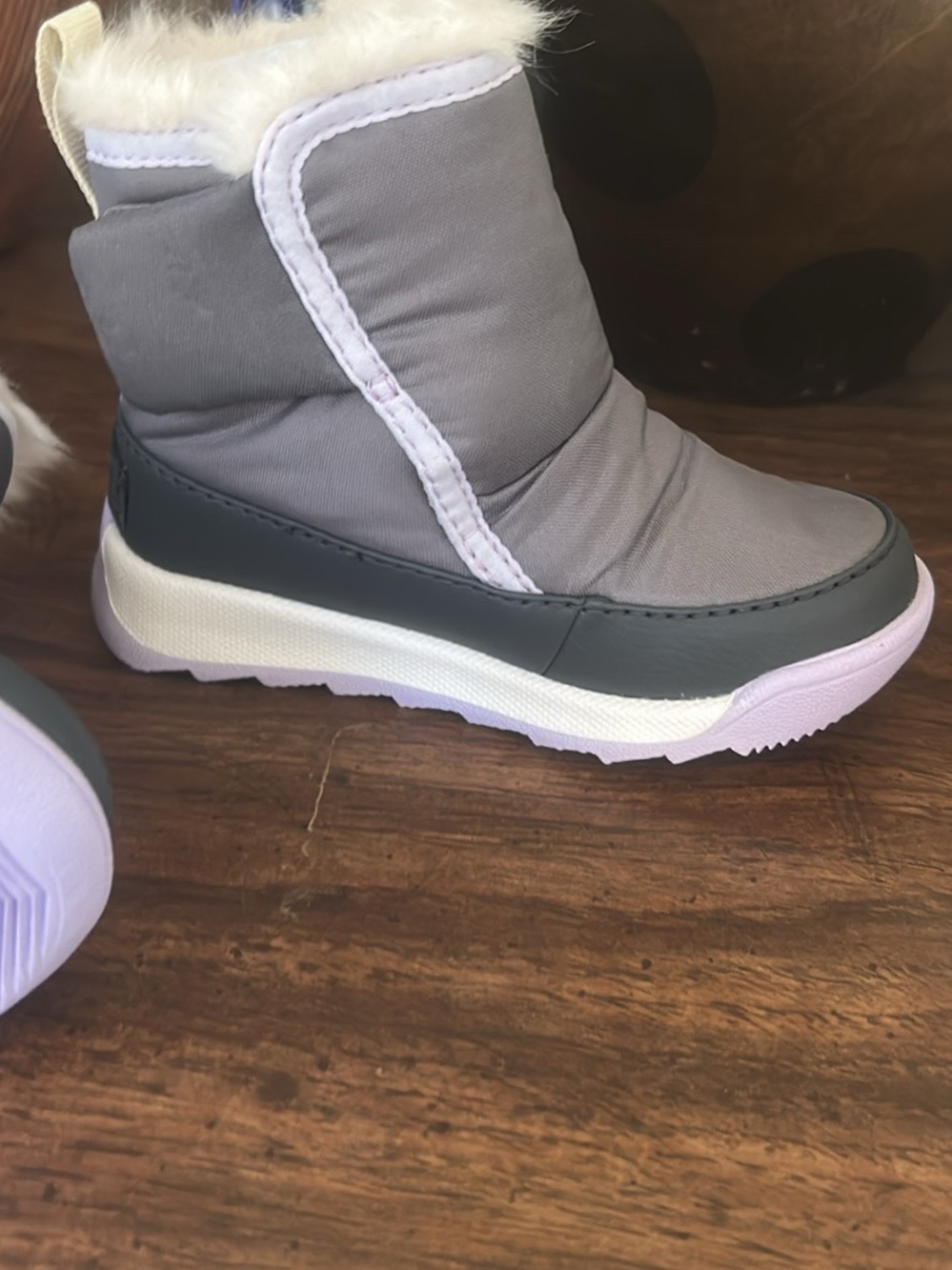 Sorel Kids Gray and Light Purple Winter Boot
